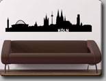 Köln Skyline Wandtattoo mit Kölner Dom